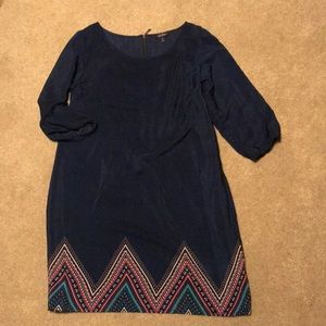 Size M 3/4 length sleeves navy dress